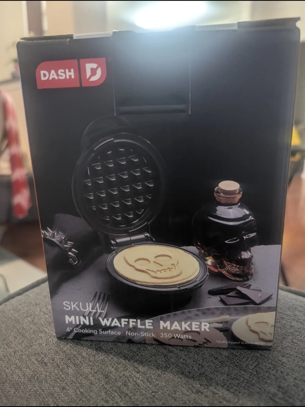 Dash Skull Mini Waffle Maker in Black